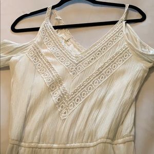 Off the shoulder white romper